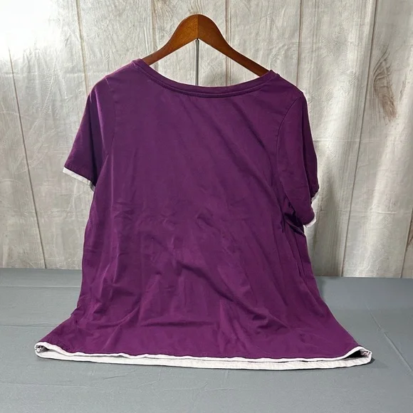 Woman Within Purple Short Sleeve Tee - Picture 3 of 5